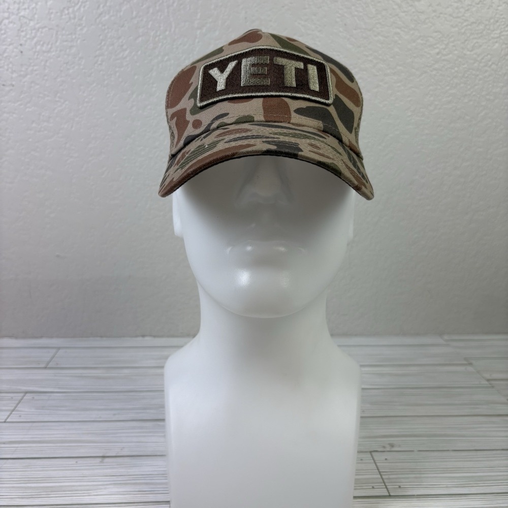 Yeti Camo Hat Baseball Cap Adjustable Snapback OS Brown Trucker Hats